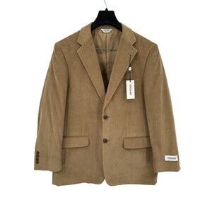 Joseph & Feiss Blazer 42 Regular Men's Brown Corduroy Two Button Modern Cotton